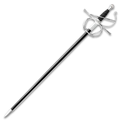 Rapier With Black Grip And Scabbard Stainless 